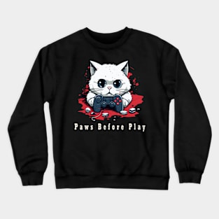 Gamer Funny Cat Gaming Paws Console Love Crewneck Sweatshirt